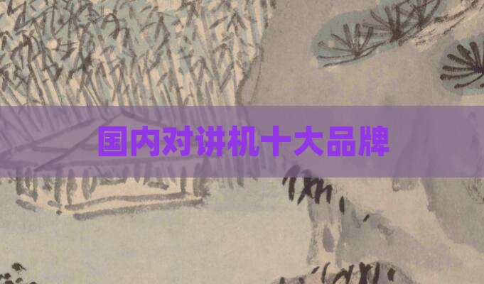 国内对讲机十大品牌