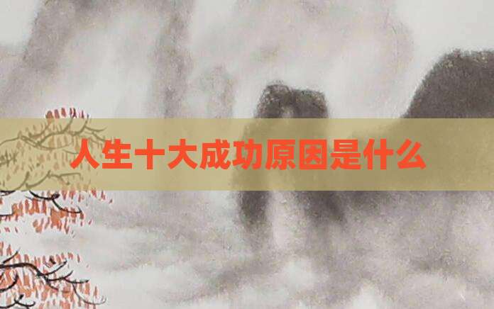 人生十大成功原因是什么