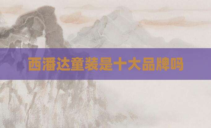西潘达童装是十大品牌吗