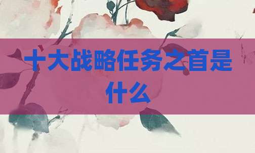 十大战略任务之首是什么