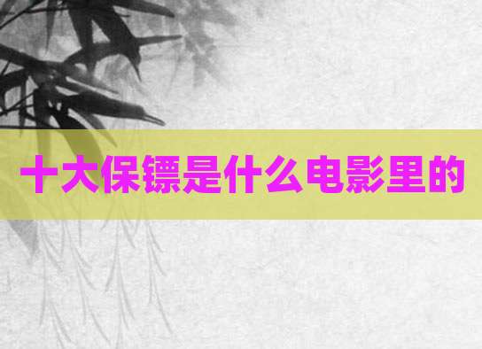 十大保镖是什么电影里的