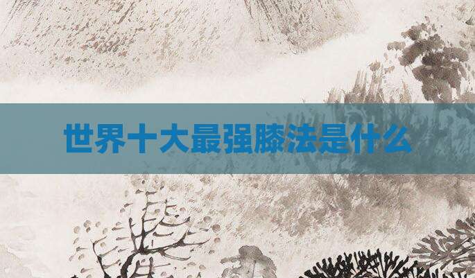 世界十大最强膝法是什么