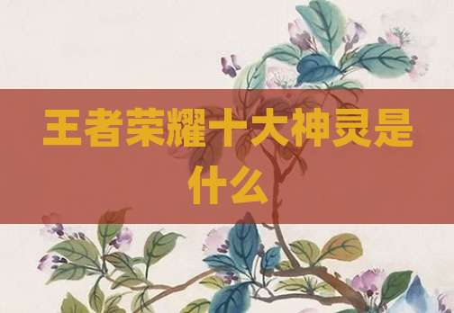 王者荣耀十大神灵是什么