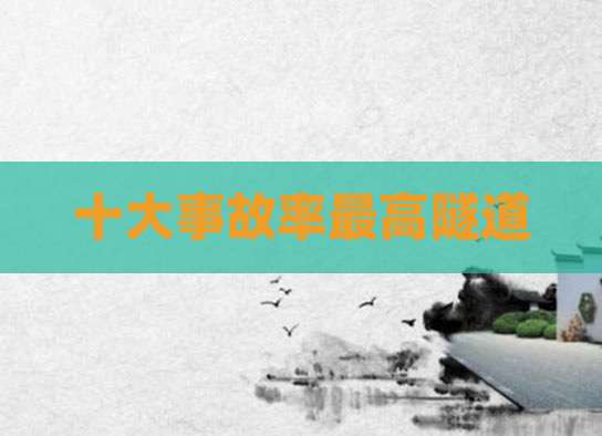 十大事故率最高隧道