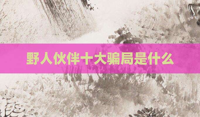 野人伙伴十大骗局是什么