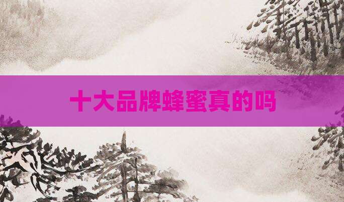 十大品牌蜂蜜真的吗