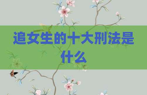 追女生的十大刑法是什么