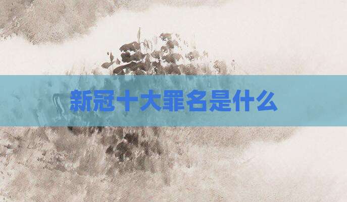 新冠十大罪名是什么