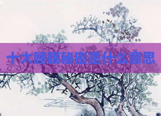 十大睡眠秘密是什么意思