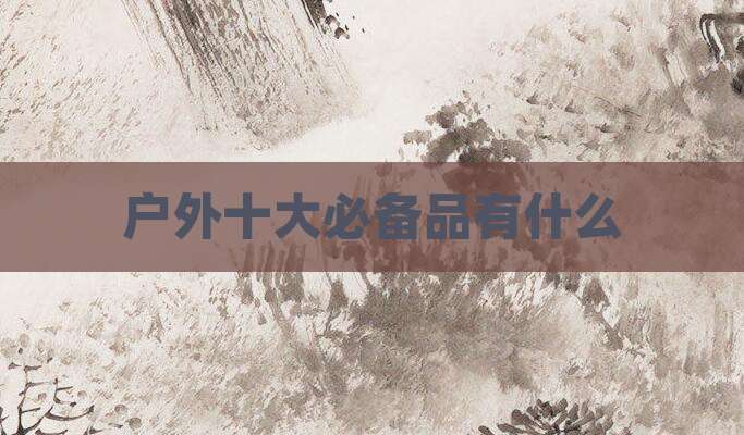 户外十大必备品有什么