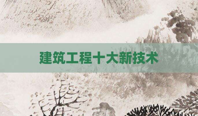 建筑工程十大新技术
