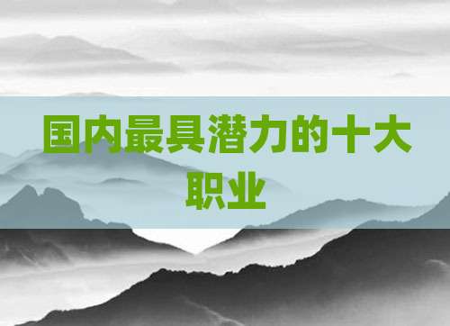 国内最具潜力的十大职业