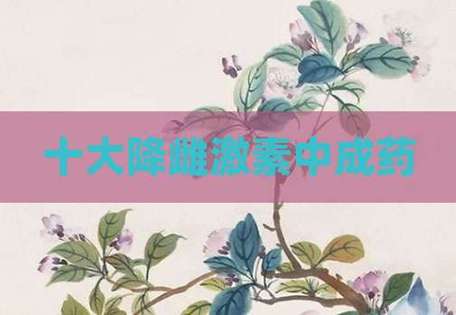 十大降雌激素中成药