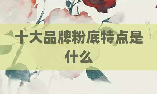 十大品牌粉底特点是什么