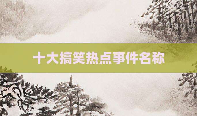 十大搞笑热点事件名称
