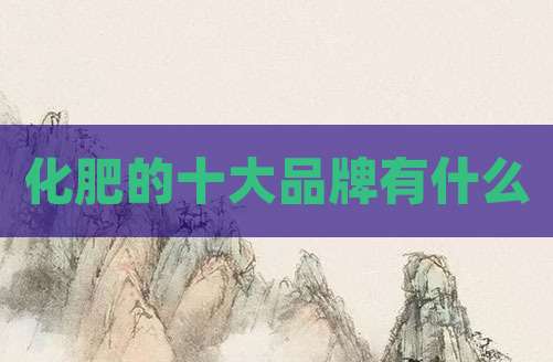化肥的十大品牌有什么