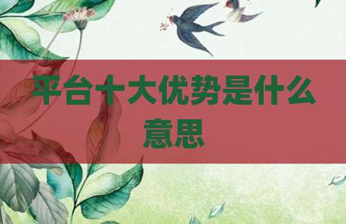平台十大优势是什么意思