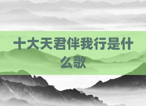 十大天君伴我行是什么歌