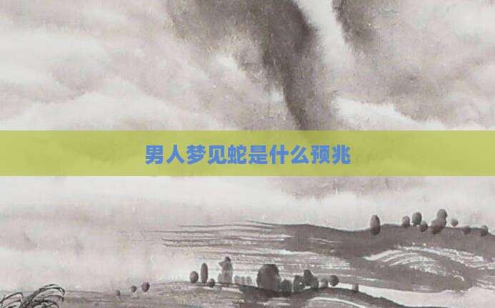 男人梦见蛇是什么预兆