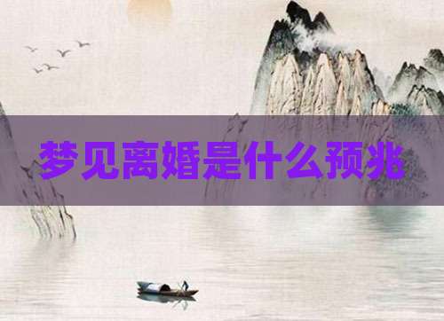 梦见离婚是什么预兆