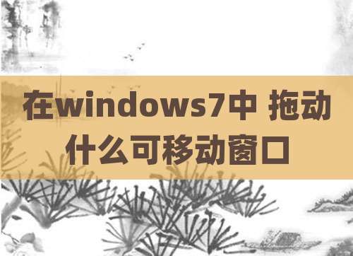 在windows7中 拖动什么可移动窗口