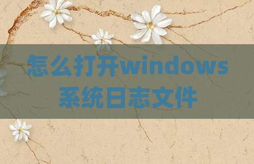 怎么打开windows系统日志文件