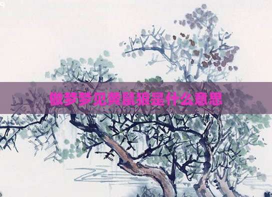 做梦梦见黄鼠狼是什么意思