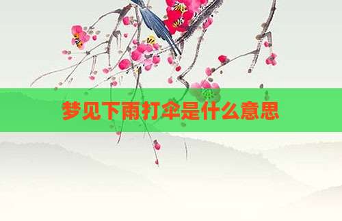 梦见下雨打伞是什么意思