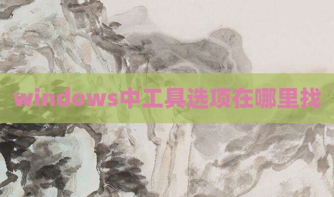windows中工具选项在哪里找