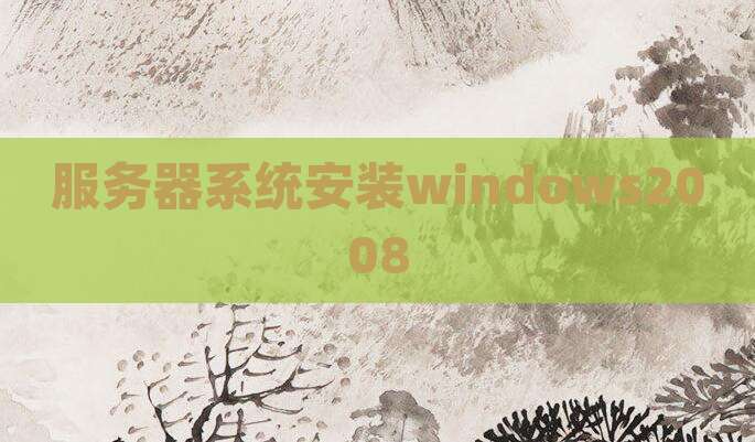 服务器系统安装windows2008