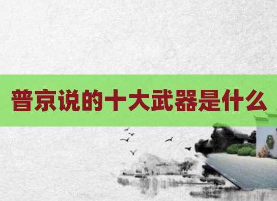 普京说的十大武器是什么