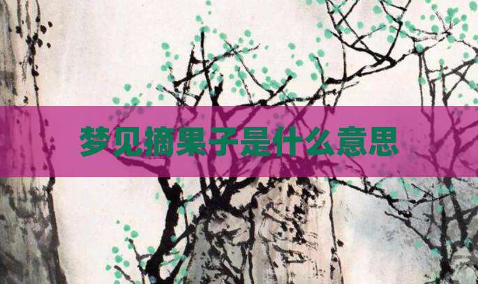 梦见摘果子是什么意思