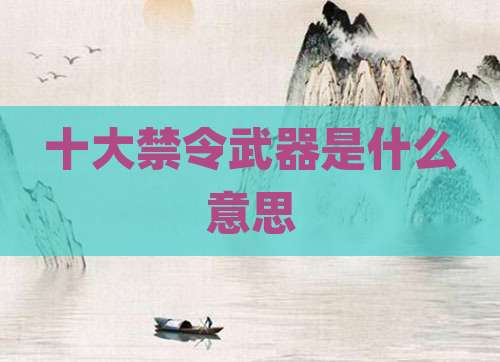 十大禁令武器是什么意思