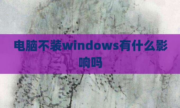 电脑不装windows有什么影响吗