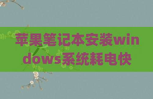 苹果笔记本安装windows系统耗电快