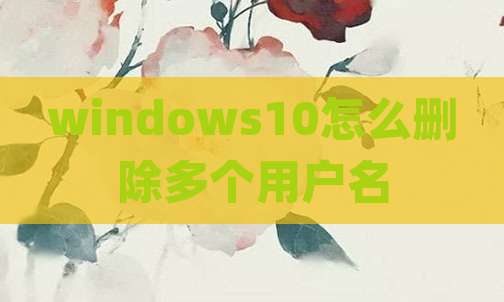 windows10怎么删除多个用户名
