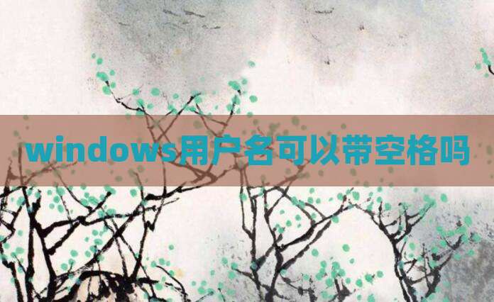windows用户名可以带空格吗