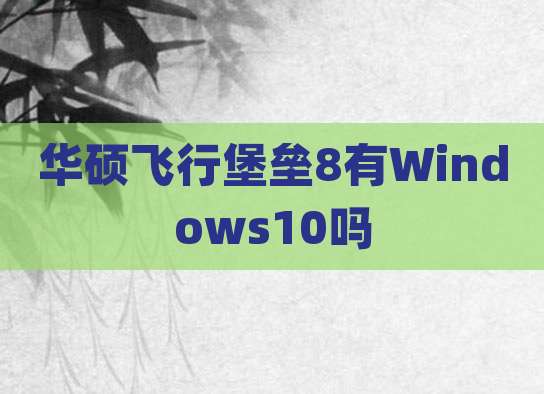 华硕飞行堡垒8有Windows10吗