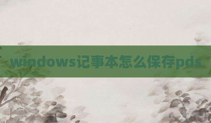 windows记事本怎么保存pds