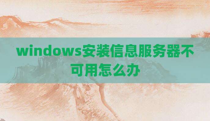 windows安装信息服务器不可用怎么办