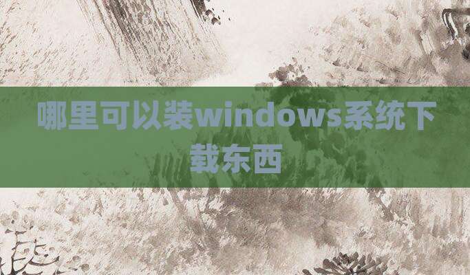 哪里可以装windows系统下载东西