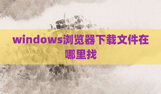 windows浏览器下载文件在哪里找