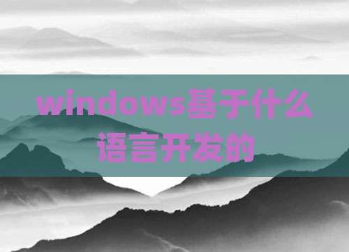 windows基于什么语言开发的