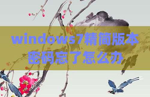 windows7精简版本密码忘了怎么办