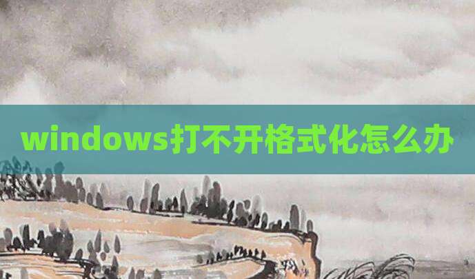 windows打不开格式化怎么办