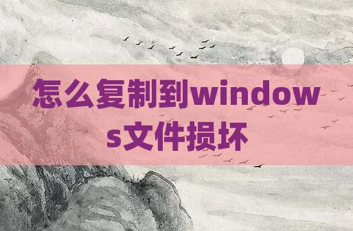 怎么复制到windows文件损坏