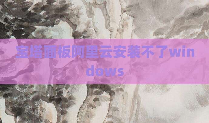 宝塔面板阿里云安装不了windows