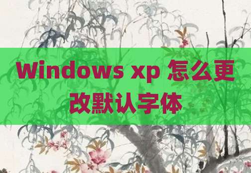 Windows xp 怎么更改默认字体