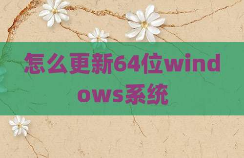 怎么更新64位windows系统