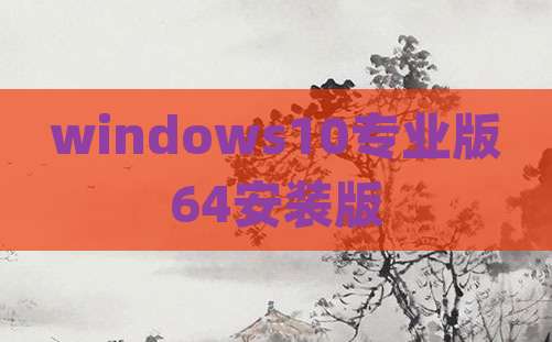 windows10专业版64安装版